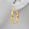 Black Bow Jewelry 4mm x 28mm Polished 14k Yellow Gold Round Hoop Earrings - 3 of 4