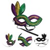 Unique Bargains Colorful Sequins Party Mask Purple Green Yellow 1Pc - 3 of 4