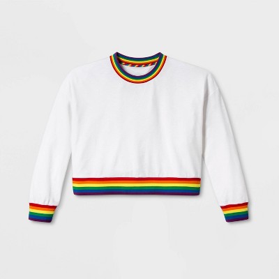 crop top hoodie rainbow