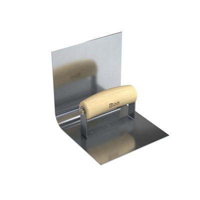 Bon Tool 12-474 Base Tool - Stainless Steel 6-inch X 6-inch - 1-inch Radius 6-inch Lip Wood Handle