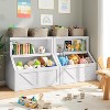 Kids Bookshelf, Wooden Toy Storage Organizer with Cubby, Toddler Bookcases Fit for Playroom, Children's Room - 4 of 4