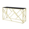 Gulches 55 Inch Modern Glass Console Table Gold Metal Frame Black Tempered Glass 180LBS For Living Room Entryway Bedroom Gold Finish - 4 of 4