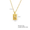 Clotth Women's Gold Color Vintage Necklace - Fashionable Spiral Titanium Steel Chain with Zircon Square Pendant, for Daily Wear, Parties,Gifts - 3 of 4