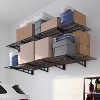 Acekool Garage Wall Shelving with Hooks, 3.87' x 2' Wall-Mounted Storage Shelves, Holds Up to 200 lbs Each, 2 Pack, Black - 2 of 4