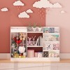 TopComfy Decorative Bookshelf Kids Bookshelf and Toy Storage 3 Tier Book Shelf Baby Bookcase with Animal for Bedroom, White, 47.24"*9.45"*31.49" - 2 of 4
