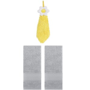 REGALWOVEN 3 Pcs Soft Absorbent Hand Towel Bathroom Decorative Set - 1 of 4