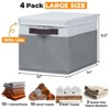Aoibox Large Storage Baskets Bins with Lids 4 Pack Stackable Sturdy Organizers for Shelves Closet Clothes Toys Blankets - 2 of 4