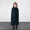 Skeleteen Black Velvet Hooded Cape - Kids Long Velour Vampire and Superhero Halloween Costume Cloak with Hood for Boys and Girls - 3 of 4