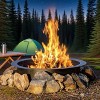 Acekool  Outdoor Fire Pit Ring, Smokeless Design, Black Steel, Ventilated, 8-Piece Easy Assembly, Above-Ground or In-Ground Use, Garden & Patio - 3 of 4