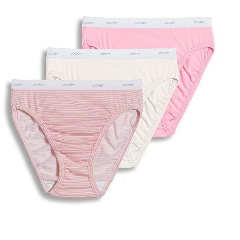 Jockey Women's Plus Size Classic French Cut - 3 Pack 9 Sienna Sunset/simple  Pink Stripe/ivory : Target