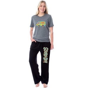 Scooby-Doo Womens' Classic The Gang Mystery Machine Sleep Pajama Set Multicolored - 1 of 4