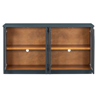 Infurnic Decorative Storage Cabinets Arched Cabinet with Adjustable Shelves for Kitchen, Dining Room and Living Room, Blue, 57.7"*14.8"*31.9"