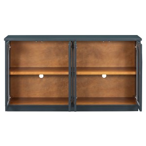 Infurnic Decorative Storage Cabinets Arched Cabinet with Adjustable Shelves for Kitchen, Dining Room and Living Room, Blue, 57.7"*14.8"*31.9" - 1 of 4