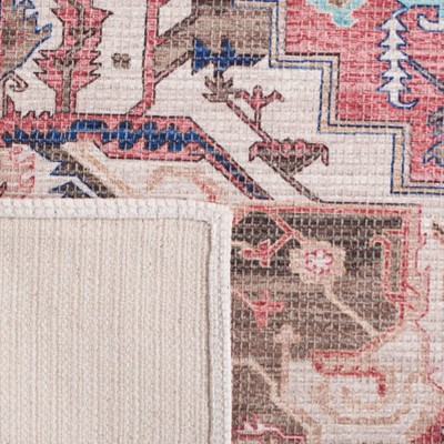Ivory and Rust Cotton Chenille Flat Woven Area Rug 3' x 5'