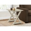 FONTO Square Side Table, Bedside Table with with a Trestle Style Base for Bedroom Living Room, White, 23.5"*23.5"*22" - 2 of 4