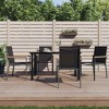 vidaXL 5-Piece Patio Dining Set-Black Textilene and Steel Frame-Outdoor Furniture with Tempered Glass Tabletop and Comfortable Seating - 2 of 4