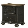 1pc Traditional 2-Drawer Nightstand Wooden Bedroom Furniture Gray Brown Finish Metal knobs - 2 of 4