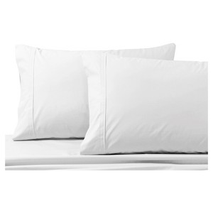 Cotton Percale Solid Pillowcase Pair (King) White 300 Thread Count - Tribeca Living , Size: King Pillowcases