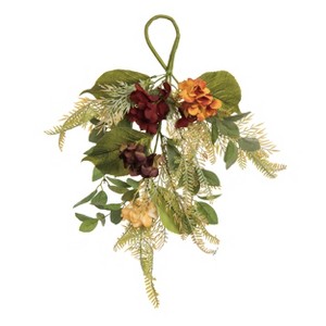 Transpac Fabric/Canvas 20 in. Multicolored Harvest Eucalyptus and Moody Flower Swag - 1 of 2