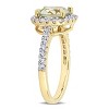 EVERLY JEWELRY | Yellow Plated Sterling Silver Cushion-Cut Gemstone Halo Ring– Multiple Gemstone Options - 2 of 4
