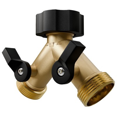 Infurnic Hose Valves and Connectors Garden Hose Splitter 2 Way with 2 Extra Rubber Washers, Heavy Duty Connector Tap Splitter, Hose Spigot Accessories