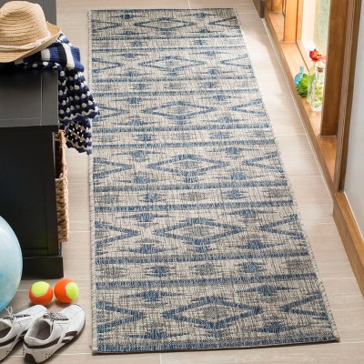 Gray Flat Woven Rectangular Wool Synthetic Rug