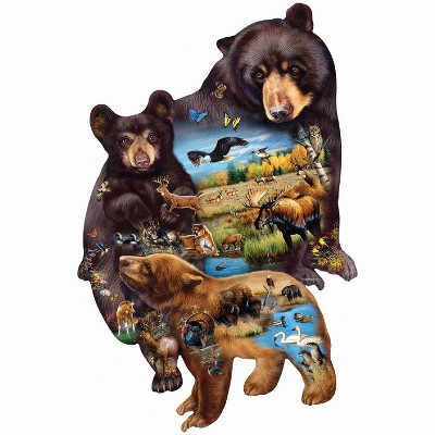Sunsout Bear Family Adventure 1000 pc Special Shape  Jigsaw Puzzle 95732