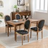 XINGHANZHENXUAN Green 2 Piece French Style Antique PU Leather Dining Chairs, Hand-Pulled Buckle Design, Nailhead Trim & Solid Wood Legs - 4 of 4
