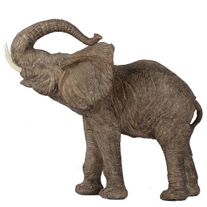 NAYSAYE Party Decoration and Accessories Tai Polyresin Elephant Accent Trumpeting for Home and Office, Brown, 8"*12"*3.3" - 1 of 4