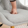 Vynxaria Modern Teddy Velvet Dining Chair with Gold-Plated Legs - Ergonomic Comfort & Style - 4 of 4