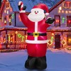 Costway 8 FT Inflatable Santa Claus Holding Crutch Lollipop Blow-up Xmas Decoration - 2 of 4