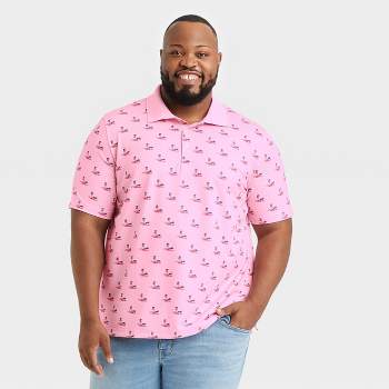 Men's Big & Tall Short Sleeve Performance Polo Shirt - Goodfellow & Co™ Pink MT