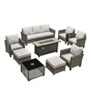 XIZZI Outdoor Sectional Sofa Set, Modular Outdoor Wicker Sofa Set with Optional Solar Table, Ottomans or Fire Pit in 6 Colors, All-Weather Design - 2 of 4