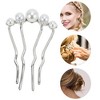 Unique Bargains Women's Fashion U-shaped Faux Pearls Decorative Hairpin 1 Pc - 3 of 4