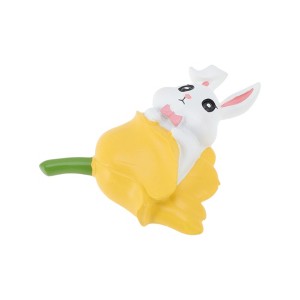 Unique Bargains Decorative Magnets Magnetic Fridge Sticker Irregular Shape Male Rabbit with Flowers Synthetic Resin 1Pc - 1 of 3