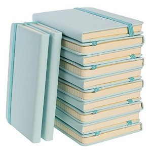 Simply Genius A6 Pocket Size Mini Notebooks with Hardcover -124 pages (3.7" x 5.7") with Inner Pocket (Light Blue, 12 Pack) - 1 of 4