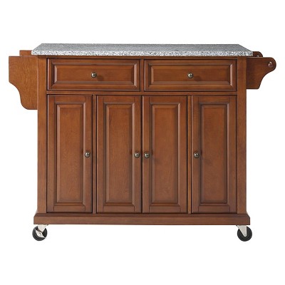 Solid Granite Top Kitchen Cart/Island - Classic Cherry - Crosley