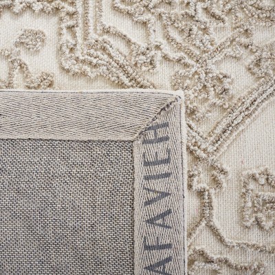 Ivory Hand-Tufted Wool Rectangular Area Rug 3' x 5'