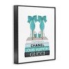 Stupell Industries Turquoise Bow Heels on Books Framed Giclee Art - 2 of 4