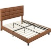 Yaheetech Upholstered Platform Bed Frame with Tufted Height Adjustable Headboard - 2 of 4
