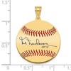 Black Bow Jewelry 14K Gold Plated Hal Newhouser Signature MD Enamel Baseball Pendant - 4 of 4