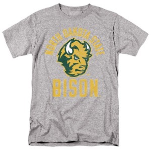 North Dakota State University NDSU Bison Official Bison Logo Adult T Shirt, Athletic Heather - 1 of 4