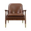 CAVINAS 29.2" Faux Leather Accent Chair with Solid Wood Frame and Brass-Tipped Legs, Arm Chair for Living Room, Bedroom - 2 of 4
