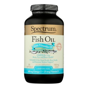 Spectrum Essentials Fish Oil With Vitamin D - 250 Softgels - 1 of 3