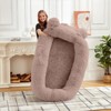 Human Dog Bed, 71''x45''x12'' Large Dog Bed with Blanket, Storage Pockets, Portable Handle, Removable Cover, Human Size Pet Bed for Adult - 4 of 4