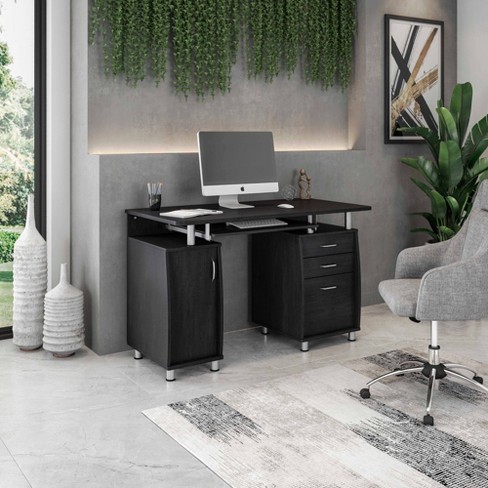 Techni Mobili Modern Design Computer Desk with Storage, Sand