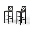 Black bar stools counter height stools, wooden kitchen island chairs - 3 of 4