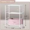 Sorbus 2 Drawers Nightstand with Shelf - Steel Frame, Wood Top & Easy Pull Fabric Bins - Perfect for Home, Bedroom, Office & More - 3 of 4
