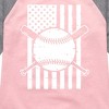 Girls' - Instant Message - Baseball Flag Shirt Tail Raglan Graphic T-shirt - 2 of 4