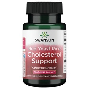 Swanson Red Yeast Rice Cholesterol Support - Featuring KaraHeart, 60 Vegan Capsules. - 1 of 2
